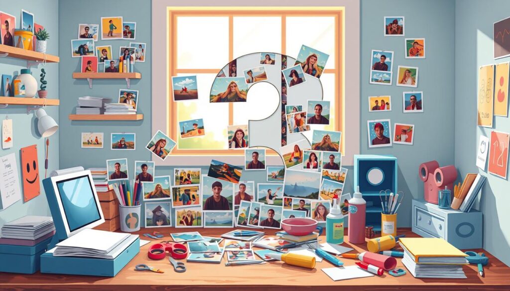 Seleccionar fotos y formas para collage