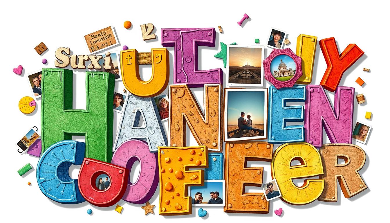 collage con letras y fotos