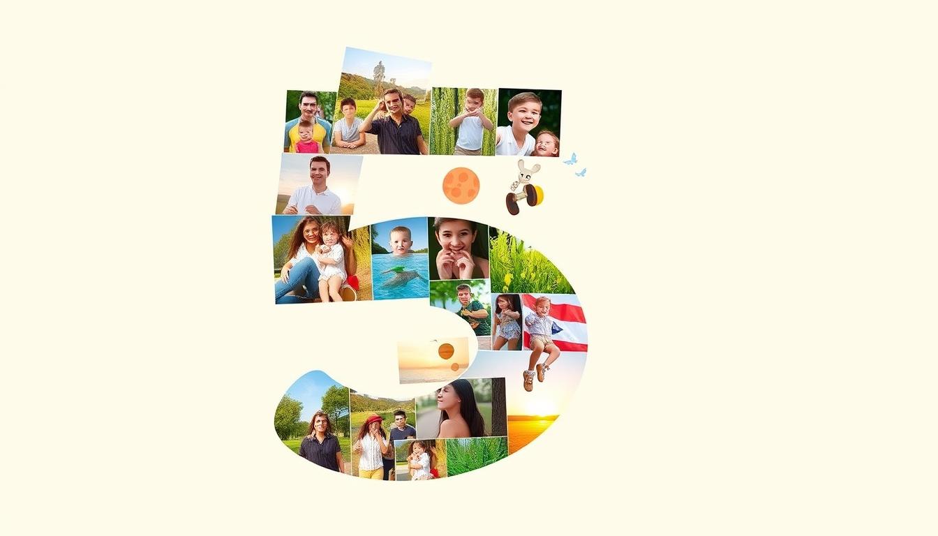 collage de fotos con forma de numeros